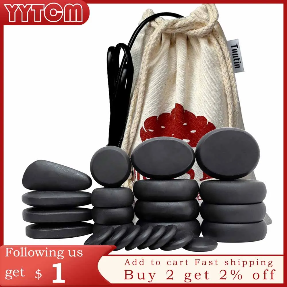 Tontin Hot Stone Massage Body Basalt Stone Set Salone Di Bellezza Spa Con Tela Spessa Borsa Riscaldante Assistenza Sanitaria Mal Di Schiena Allevia