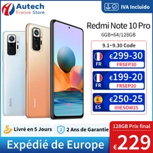 Global Version Xiaomi Redmi Note 10 Pro 108MP Camera Snapdragon 732G 120Hz AMOLED Display 6GB 64GB / 128GB Smartphone Note 10Pro