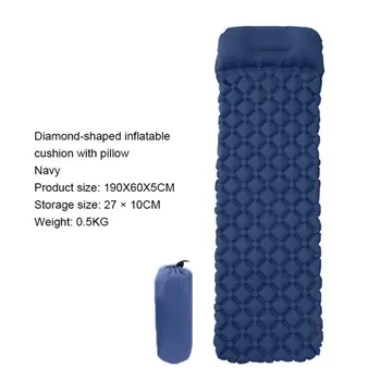 

Inflatable Air Mattress With Pillow Camping Cushion Sleeping Pad Sleeping Cushion Inflatable Beach Picnic Mats