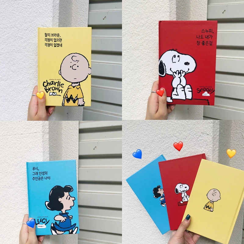 

Hard Cartoon Cover Snoopys Comic Pattern 100 Page Blank Notebook Student Sketchbook Travel Diary Stationery School Supplies