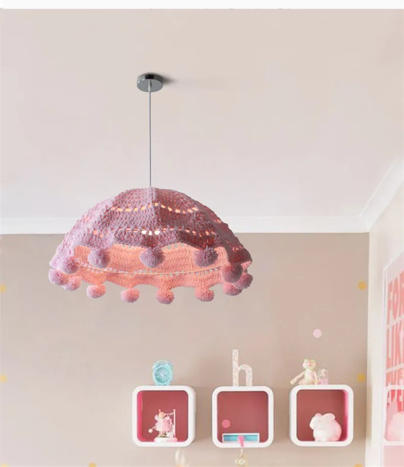 HAND KNITTING PENDANT LAMP | MADE BY HAND ROUND PENDANT LIGHT - Lodamer