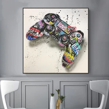 Graffiti Art Gamepad Canvas Art Posters and Print Abstract Game Handle Canvas Paintings on The Wall for Kid's Room Decor Picture 3