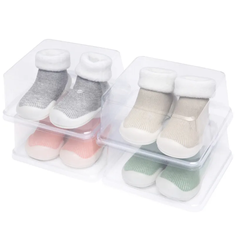 

New silicone non-slip padded baby floor socks Solid color winter toddler children snow socks shoesWJH11