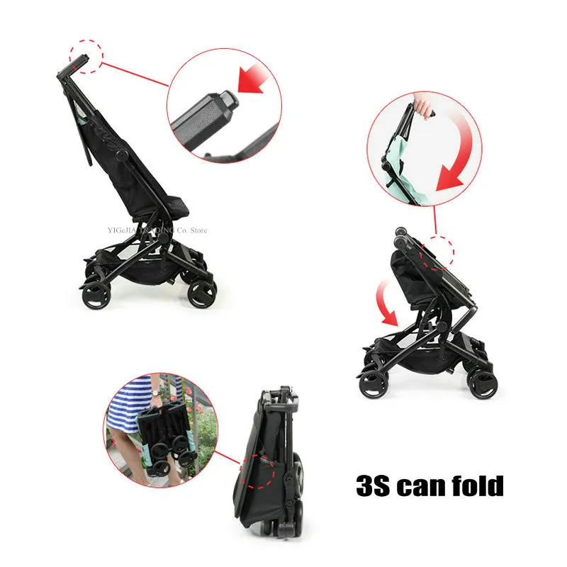 Карманная детская коляска для всех сезонов, складная переносная детская коляска, может лежать, легкая тележка с зонтиком