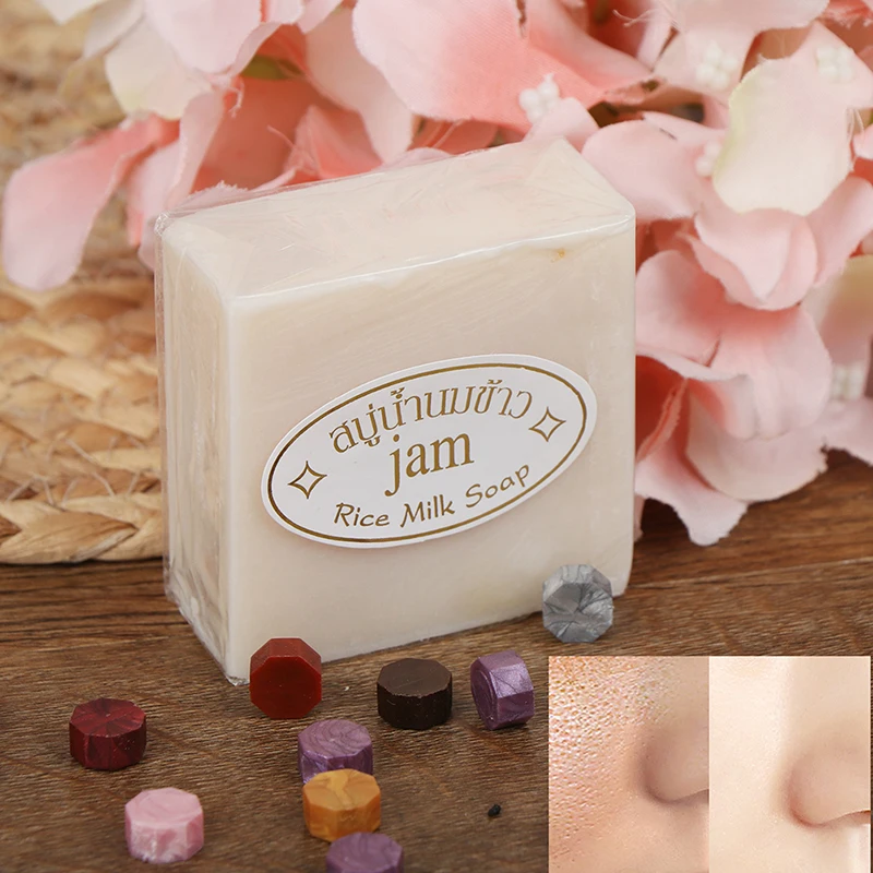 Rice Milk Soap Bleaching Agents Hand Soap Thailand Nature& Mild Rice Handmade Collagen Vitamin Skin Whitening Bathing Tool