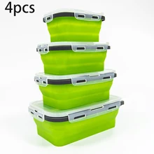 4 шт./компл. микроволновые обед Коробки Складная Силиконовая Еда для приготовления пищи для хранения
