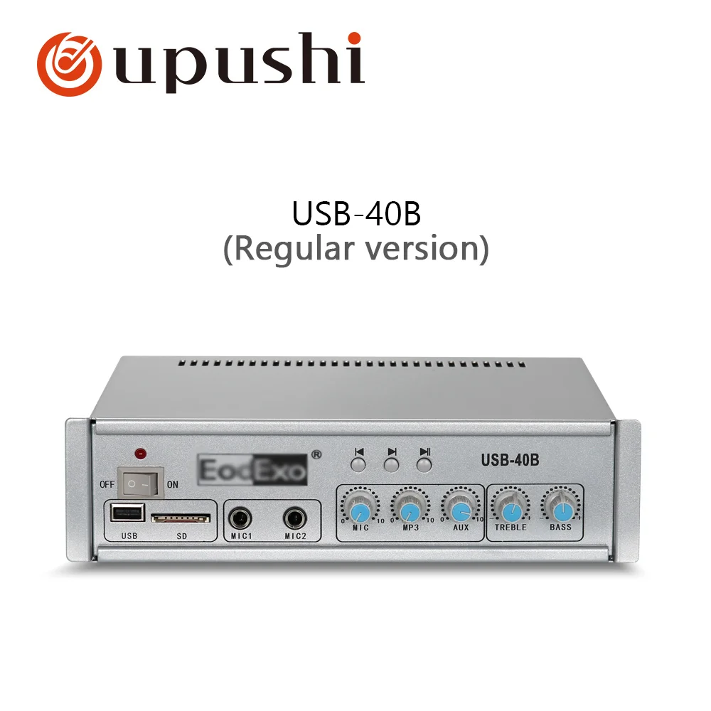 Oupushi Профессиональный Усилитель 2 way вход для микрофона pa bluetooths цифровой усилитель с пультом дистанционного управления USB декодирования и MP3 воспроизведения