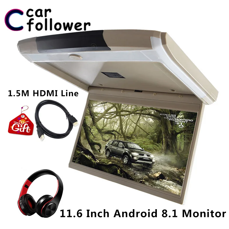 Android 8.1 Car Monitor 11.6 Inch 1080P Video IPS Roof Screen MP5 Player With WIFI/HDMI/USB/SD/FM/Bluetooth/Speaker/Game | Автомобили и