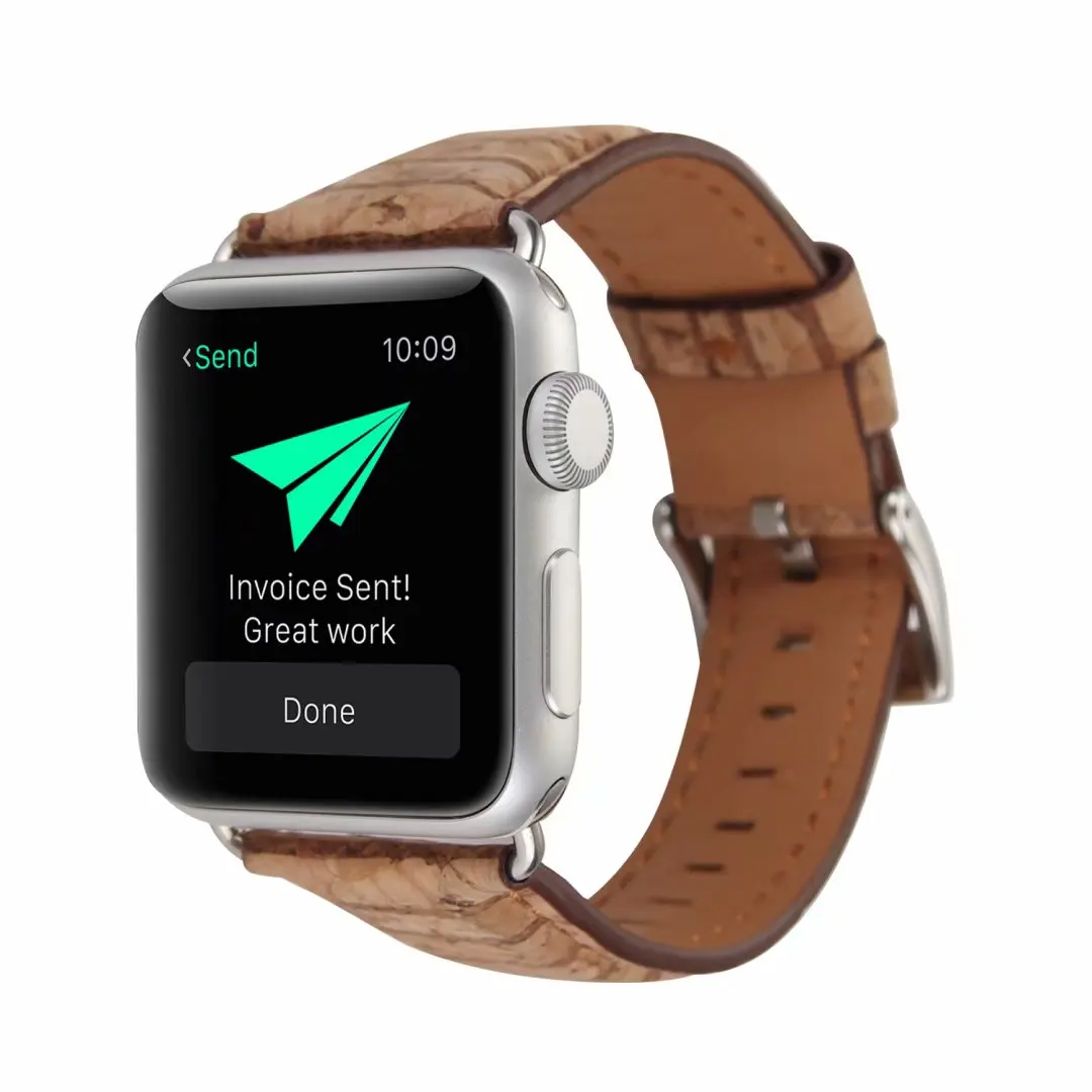 Кожаный ремешок для наручных часов Apple Watch 5/4 группа 44/40 мм прессовый агрегат для удаления древесной стружки; зернистая фактура; браслет для наручных часов iWatch серии 3 38/42 мм полосы 2 1