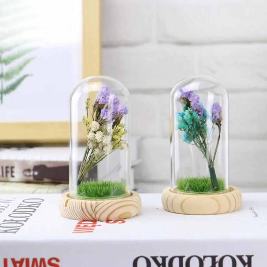 

Romantic Immortalized Flower In Glass Wedding Table Decor Gift Orchid Home Hotel Table Fake Flower Decoration
