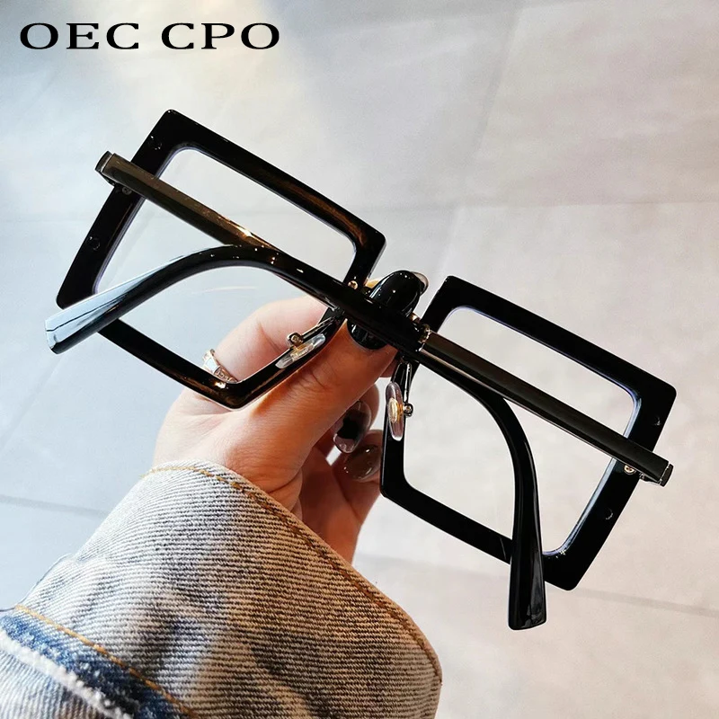 OEC-MANAGEMENT CPO Vintage Optische Platz Gläser Rahmen Frauen Männer Mode Transparent Brillen Weibliche Klare Linse Übergroßen Brillen O1248
