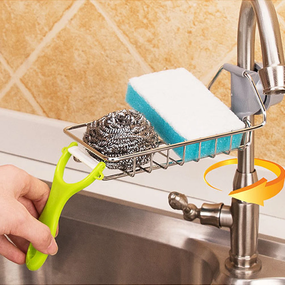 Стойка для кранов из нержавеющей стали, подвесной дырокол для раковины, полка для ванной комнаты, регулируемая кухонная полка, органайзер для слива, аксессуары для дома