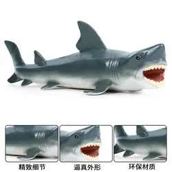 1 шт. имитация морской жизни новая Акула пластиковая модель детская игрушка большая белая акула M-12002