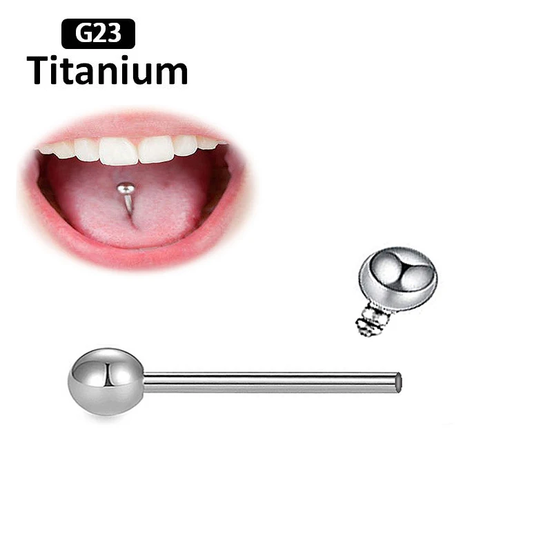 1ps G23titanium New Internally Threaded Barbell Tongue Rings Body