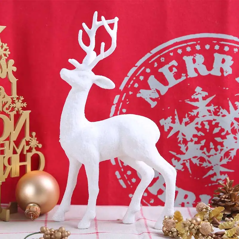 Креативная Рождественская блестящая статуя лося, модная скульптура оленя из смолы, украшение для дома R3491