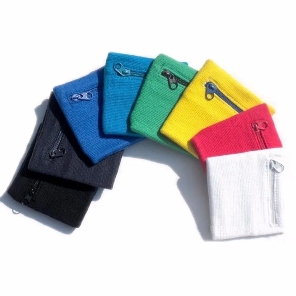 Zipper Wrist Wallet Pouch Band Zipper Running Travel Gym Cycling Safe Key Card Sport Bag Cotton Storage Comfortable For Running