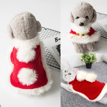 

Christmas Small Dog Clothes Santa Pet Dog Cat Costume Winter Plush Puppy Cat Clothing Coat For Small Dogs Cats Chihuahua