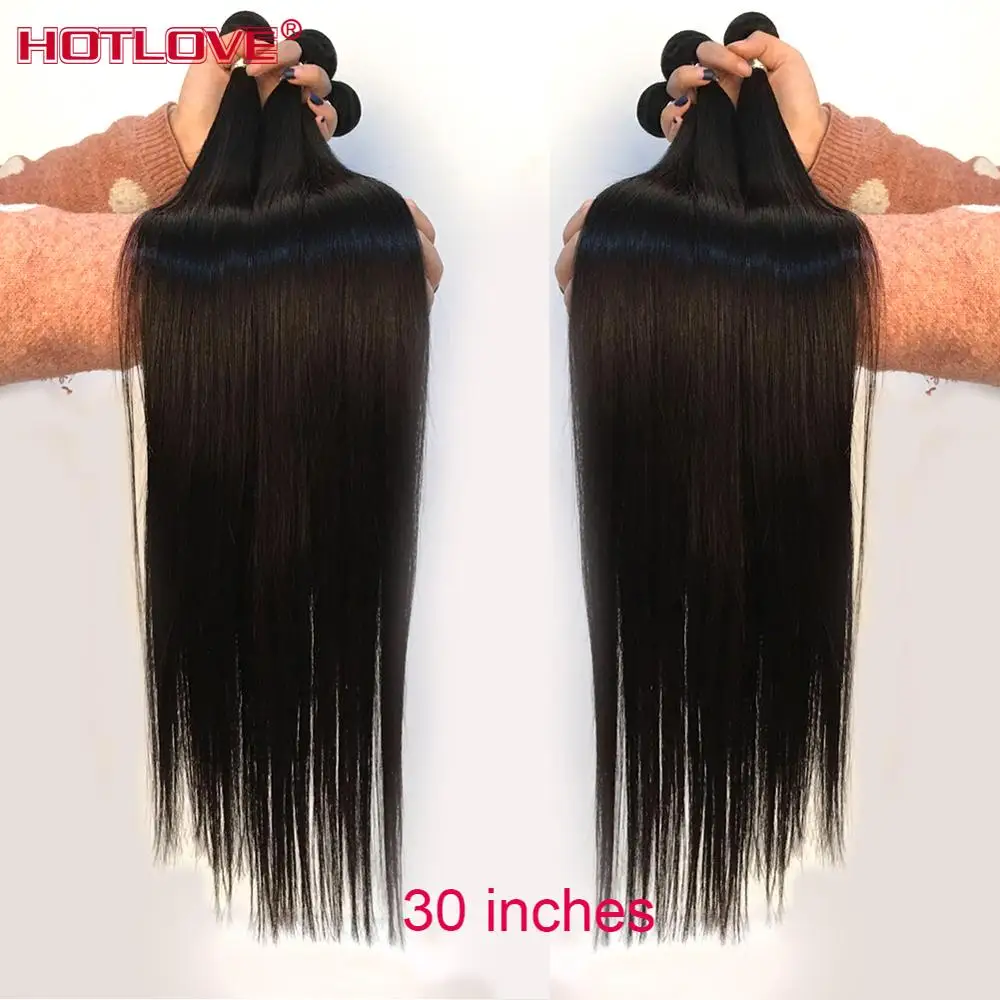 Brazilian Straight Hair Weave Bundles 8-40" Mixed Long Hair 100% Human Hair 1/3/4 Bundles Natural Color Remy Hair Extensions