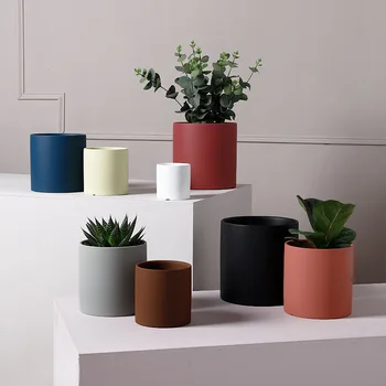 

1pc New Style European Pure Color Flower Pot Home Decoration Succulent Ceramic Flower Pot