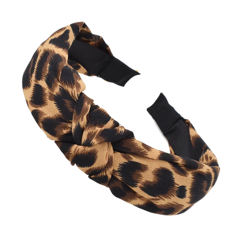 Bohemian Leopard Pattern Hairband Twisted Knotted Floral Hair Band Snake Animal Print Hairband Wide Headband Solid Accessories kids football pu soccer solid toy training small animal pattern boy gift balls for toddlers 1 3 children outdoor toys