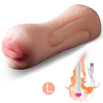 Oral Male Masturbator Cup Deep Throat with Tongue Realistic Vagina Pussy Sex Toys Soft Silicone