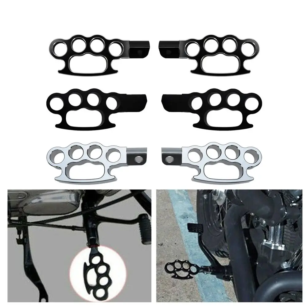 

Motorcycle Flying Knuckle Footrests Control Black/Chrome Footpegs Foot Pegs Custom Pedal For Harley Dyna Fat Bob FXDF Sportster