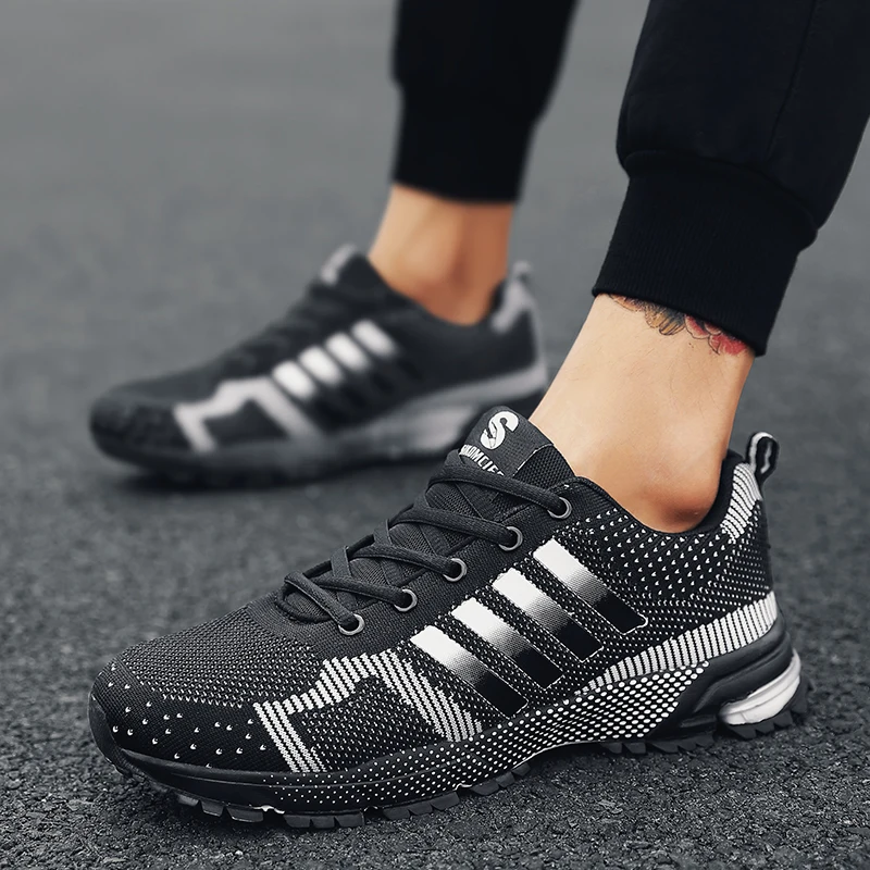 Мужские кроссовки; легкие повседневные кроссовки Flyknit; удобные дышащие модные износостойкие кроссовки для тренировок; Прямая поставка; AODLEE