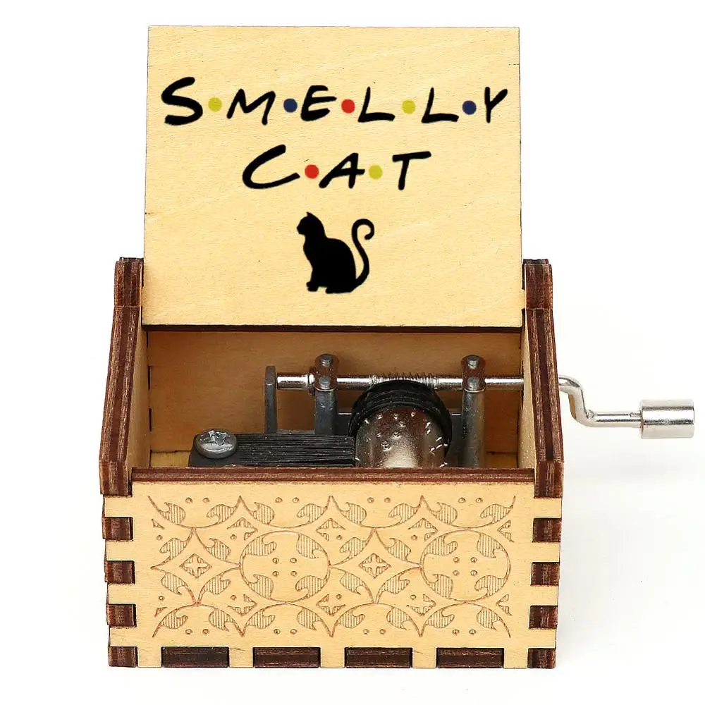 Hot Wooden 3D Printed Music Box Antique Carved Music Box Friends Theme Birthday Gift Christmas Gift