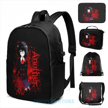 

Funny Graphic print Another - Mei Misaki USB Charge Backpack men School bags Women bag Travel laptop bag