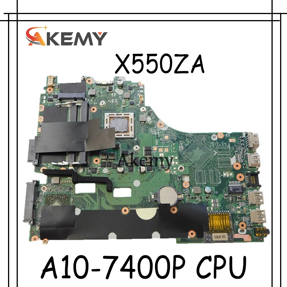 Akemy X550ZA Laptop motherboard For Asus X550ZE X550Z X550 K550Z X555Z VM590Z Test original mainboard A10-7400P LVDS GM | Компьютеры и