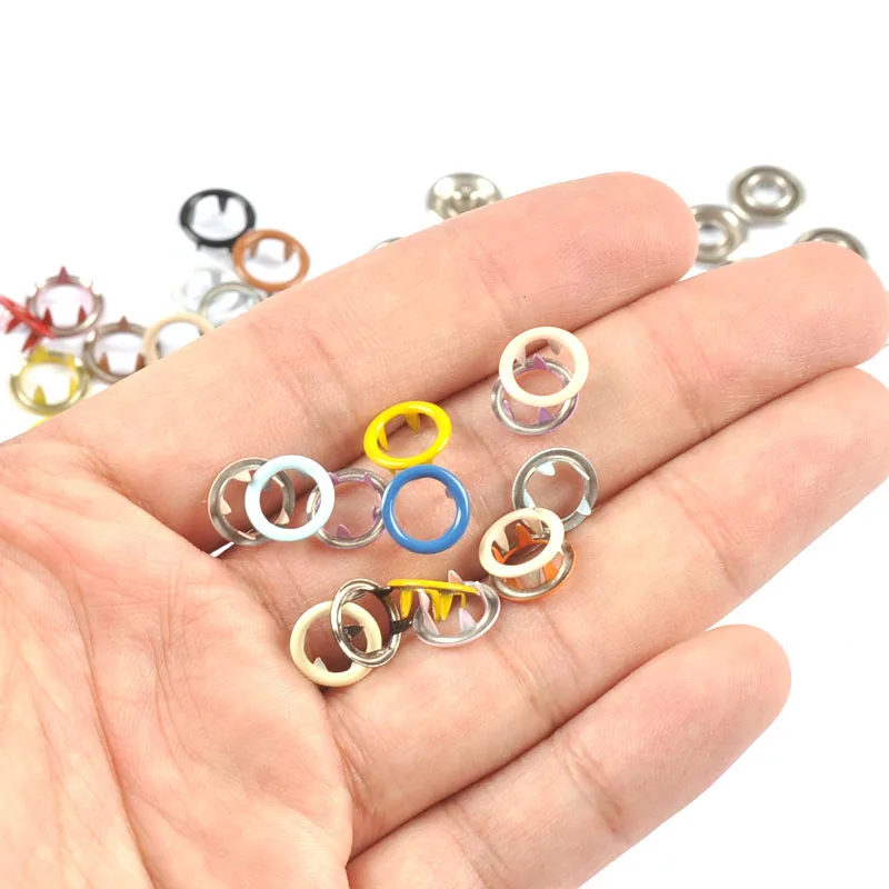 50set/lot Colorful Iron Prong Snap Buttons Round Metal Fasteners Press Stud for Romper Buckle Snap Baby Clothes Accessories 6