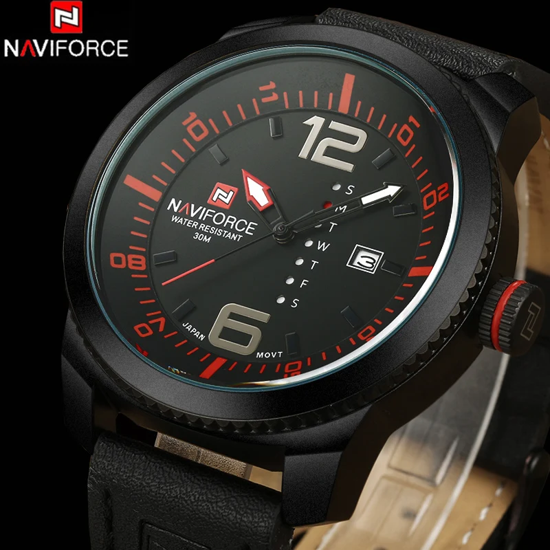 

NAVIFORCE Top Luxury Brand Men Casual Watches Male Quartz Clock Fashion Sports Leather Wristwatch Waterproof Relogio Masculino