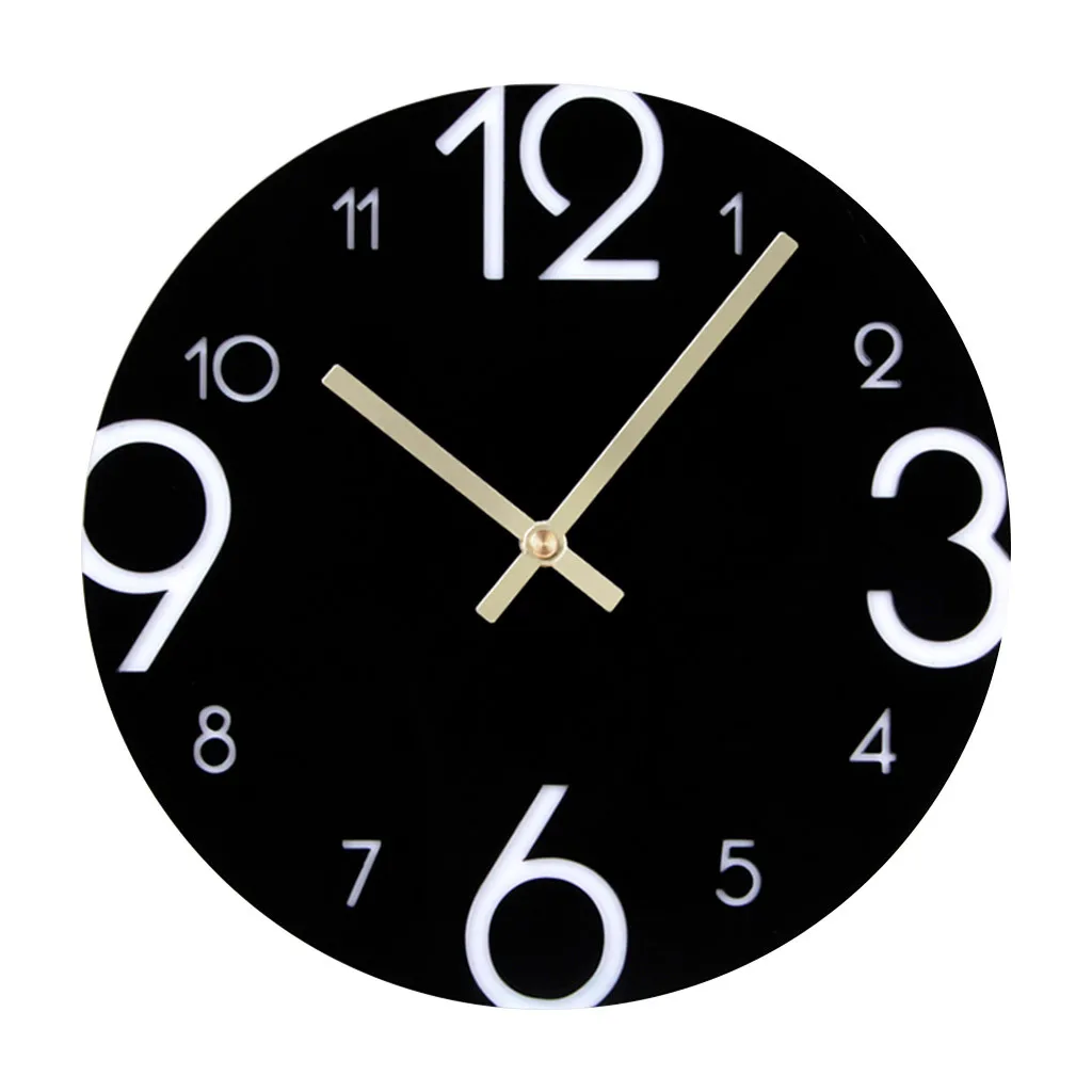 Черный Clock Watch Wall Clocks Horloge Diy Acrylic Home Decoration Living Room Quartz Needle Hot Sale - Цвет: Черный