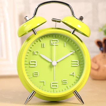 

Classic Explosion-proof Battery Operated Alarm Clock Analog Kids Double Bell 3D Big Dial Night Light School Cute Noiseless Home