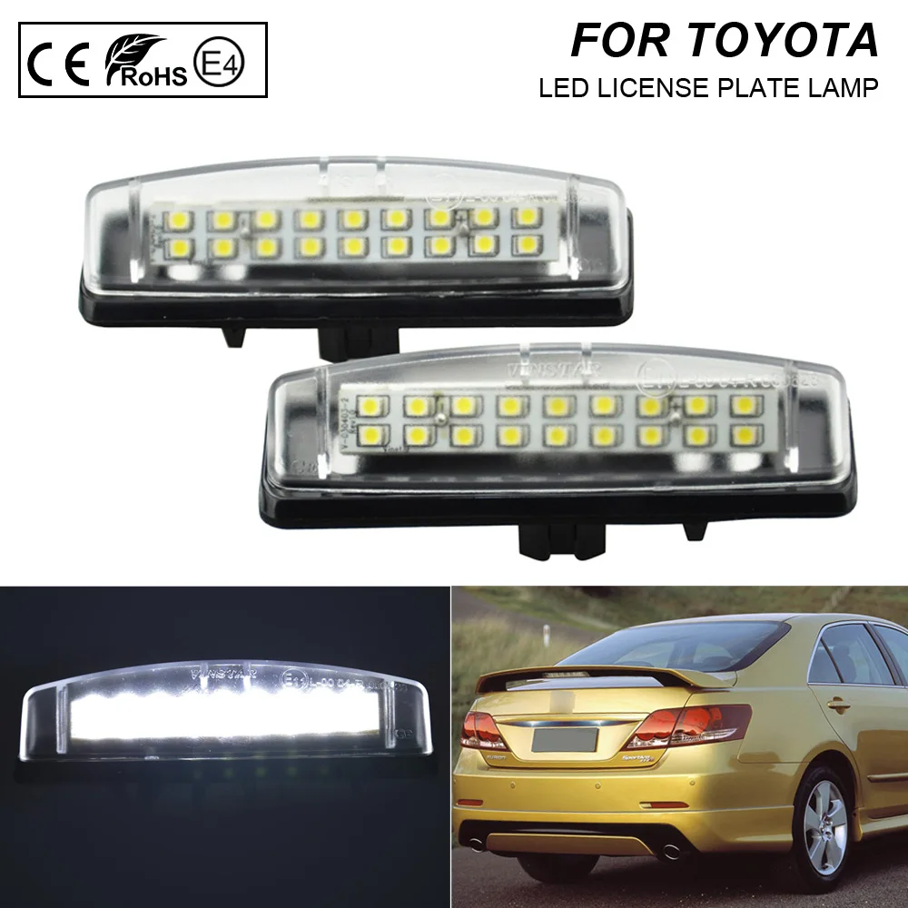 2Pcs LED Number License Plate Light Lamp For Toyota Camry Aurion