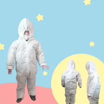 

Kids Disposable Coverall Dustproof Anti-droplet Hooded Isolation Safety Protection Suit Labor Insurance Safety