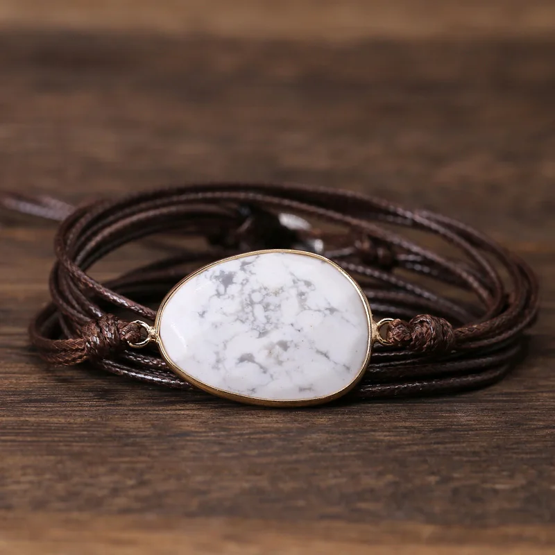Wrap браслет натуральный стоунбелый-Boho ISES Boho браслет дружбы для мужчин и женщин браслет с надписью подарки дропшиппинг