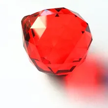 20 шт./лот, красный цвет, 40 мм, Хрустальный призма, граненый шар фэн-шуй,, для свадебной вечеринки и мероприятий