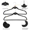 10/20Pcs Foldable Black Velvet Clothes Rack, Non-Slip Flocking Hanger, Balcony Home Accessories, Wardrobe Organizer, Wardrobe 4