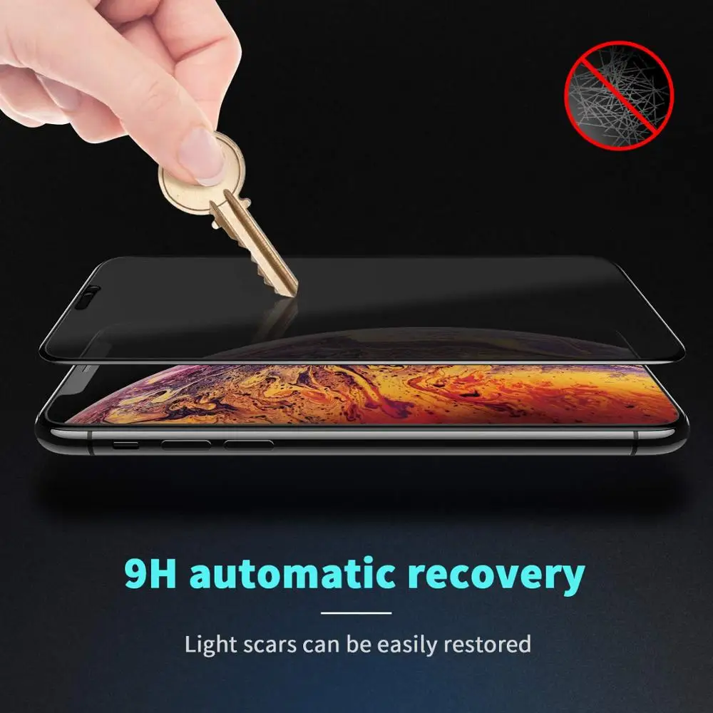 50 шт последняя Защита экрана для iPhone11 Pro/iPhone XS, анти шпионы Закаленное стекло пленка, 5,8 дюймов, 1 упаковка