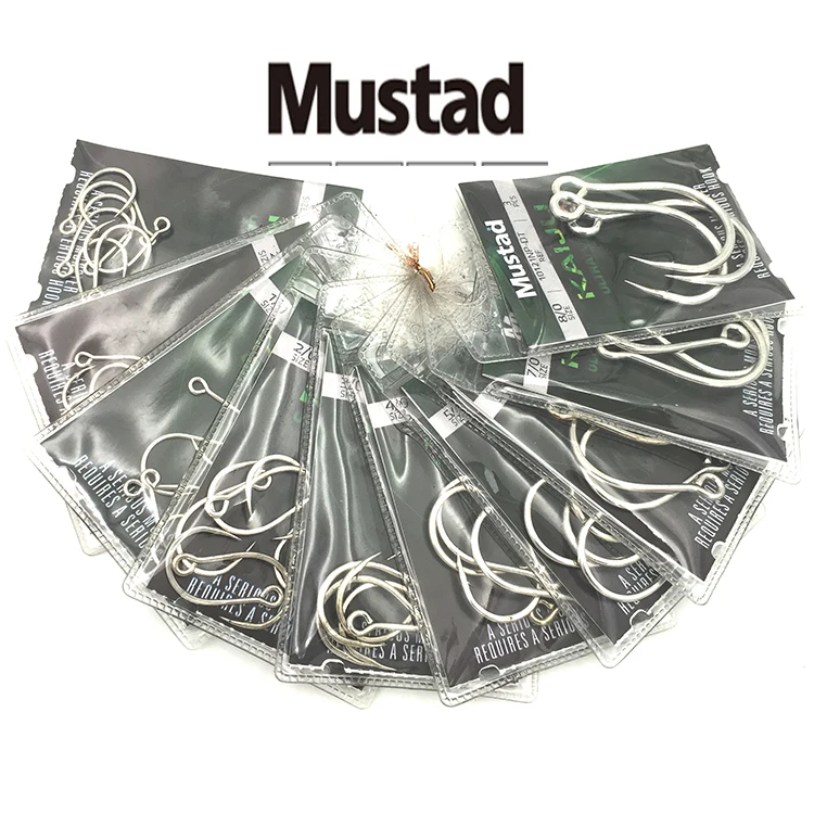 Аутентичный Mustad 10121 крючок из высокоуглеродистой стали колючий крючок джигбейт приманка Крючек для морской рыбалки черная рыба крючок Змееголов, наживка Pesca