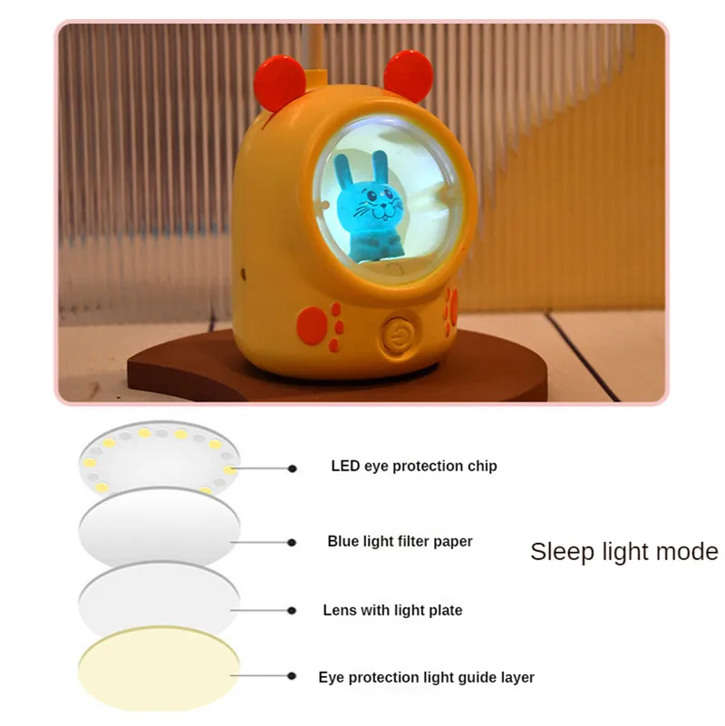 Dinosaur LED Night Light Bedroom Bedside Sleep Lights Student Desk Table Lamp Usb Charging Dormitory Kindergarten Children Gift