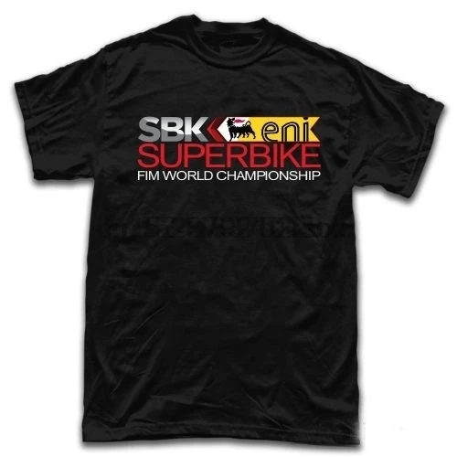 SBK Eni Superbike FIM хлопковая Футболка с принтом логотипа и коротким рукавом размера