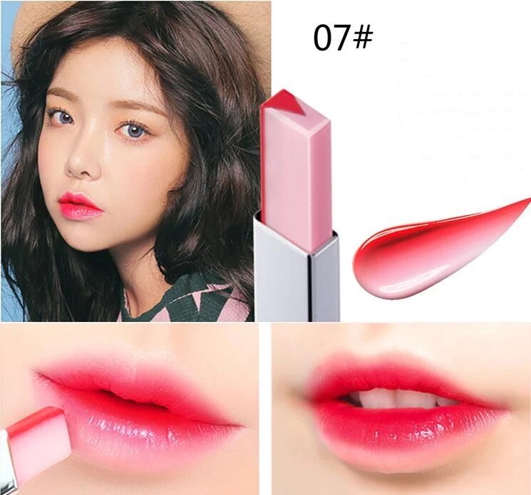 7 New 8 Color lips Lipstick V Cutting Two Tone Tint Silky Moisturzing Nourishing Lipsticks Easy to Wear Makeup maquiagem - Цвет: 7