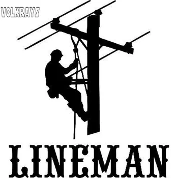 

Volkrays Creative Car Sticker Fun Lineman Electrician Power Woker Man Accessories Reflective Vinyl Decal Black/Silver,14cm*13cm