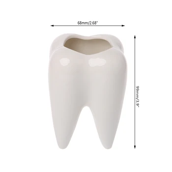 

Tooth Shape Ceramic Flower Pot Green Succulent Planter Cactus Container Decor