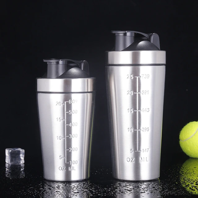 750ml Stainless Steel Protein Powder Shaker Cup Portable Fitness Sport  Water Bottle Leak-Proof Mug Nutrition Blender Cup - AliExpress