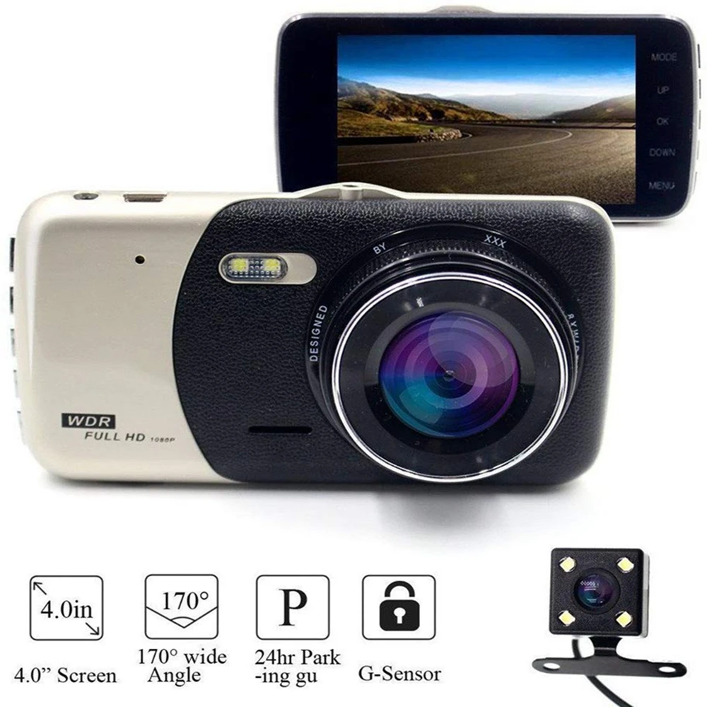 Dual Lens Car DVR Vehicle Camera Full HD 1080P 4