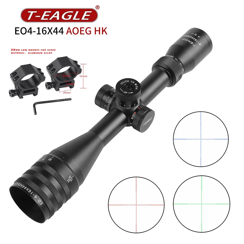

EO 4-16X44AOEG HK точечный оптический Коллиматорный прицел для охоты красный зеленый синий свет страйкбольный пистолет