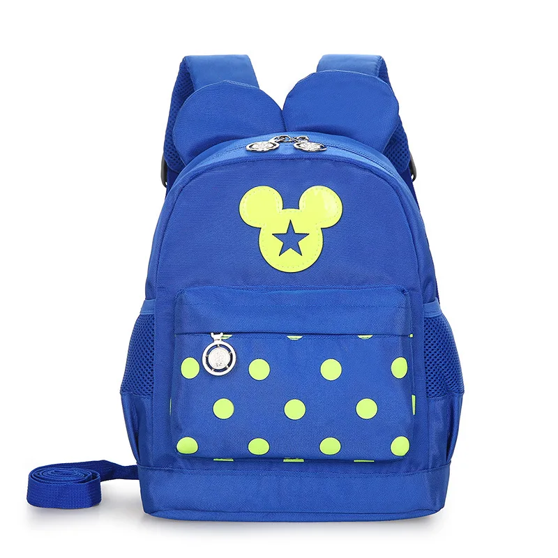 

Disney Mickey mouse New children's Anti-lost rope bag kindergarten backpack boys girls cartoon school bag minnie handbag